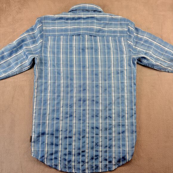 Royal Robbins Insect Shield Shirt Men's Small Blue Long Sleeve Standard Fit Fish - Picture 2 of 7